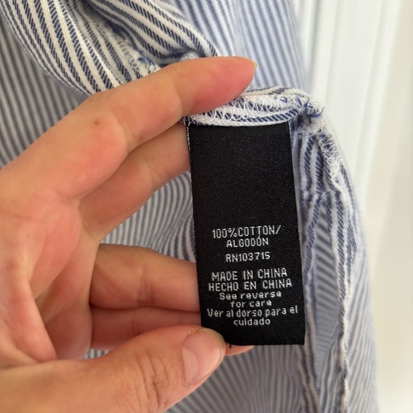 Zac & Rachel Blue White Striped Button Down Top Size Small - Picture 3 of 8